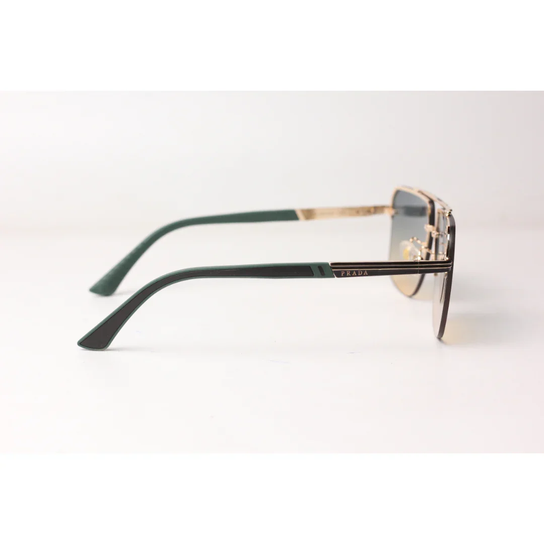 Prada - 8884 - Metal - Double Bridge - Half Rim - Aviator Square - Sunglasses - Eyewear - Image 3