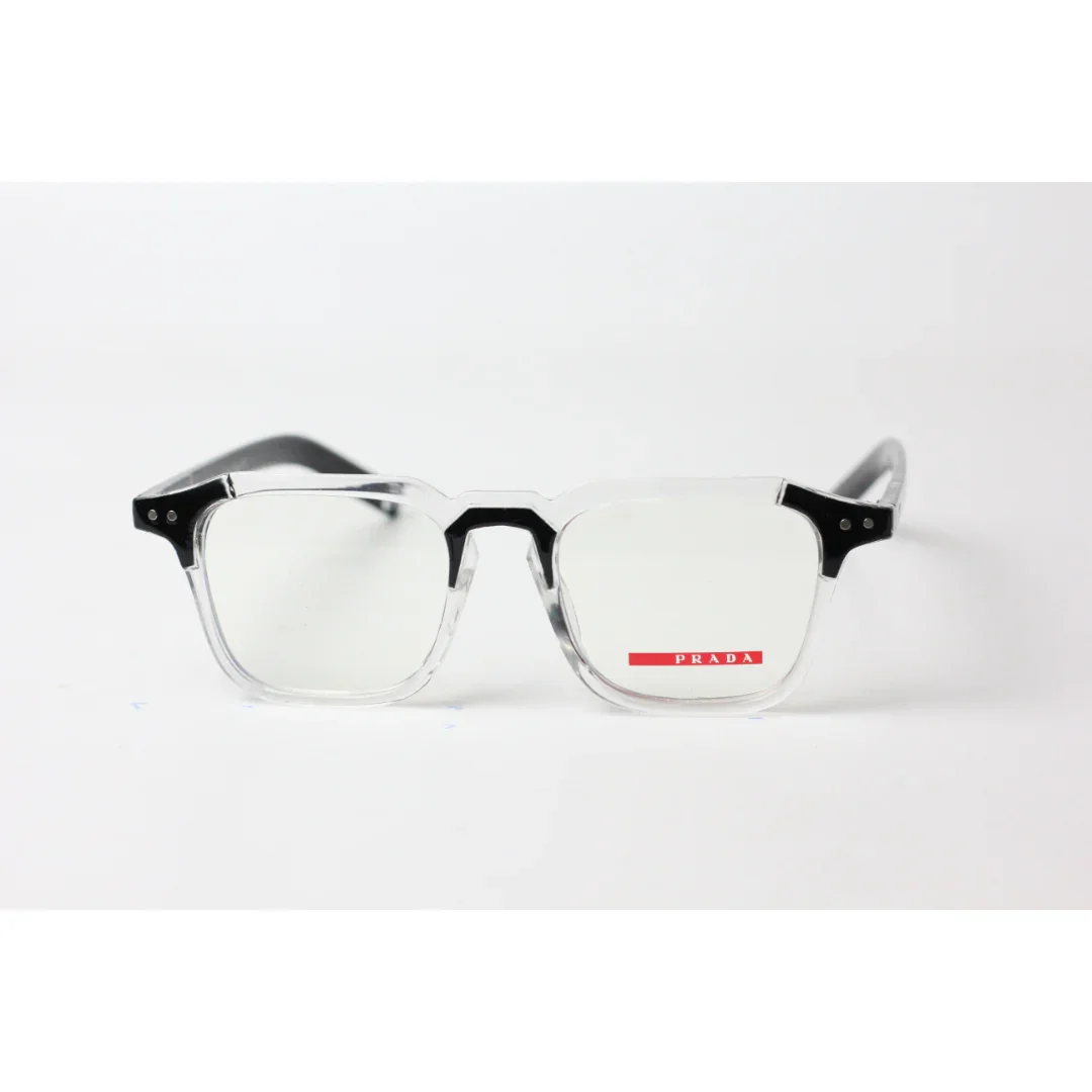 Prada - Jarvis - 8585 - Black - Transparent - Acetate - Hexagon - Square - Optics - Eyewear - Image 2