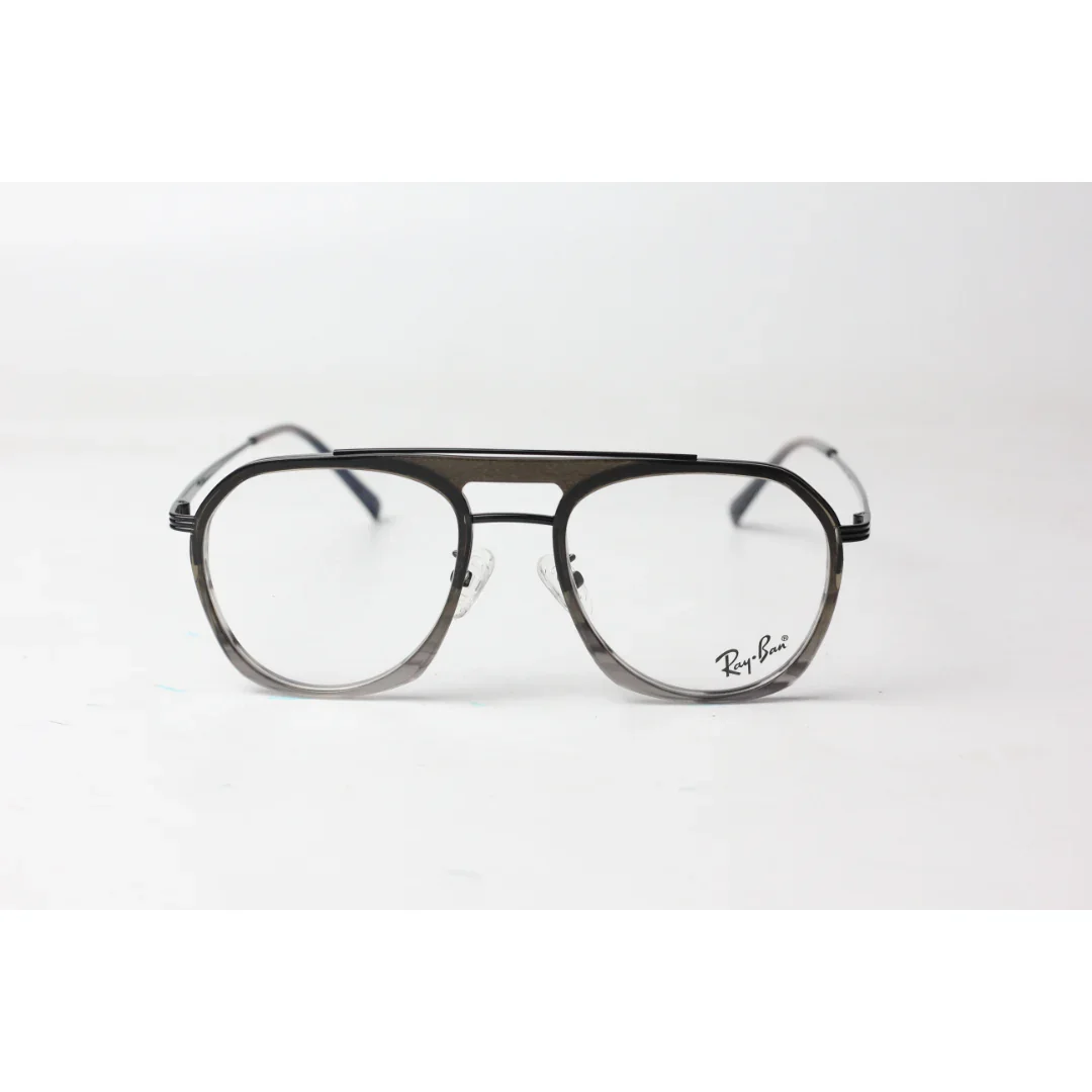 Ray Ban - 095 - Black - Marble Gray - Metal - Acetate - Double Bridge - Optics - Eyewear - Image 2