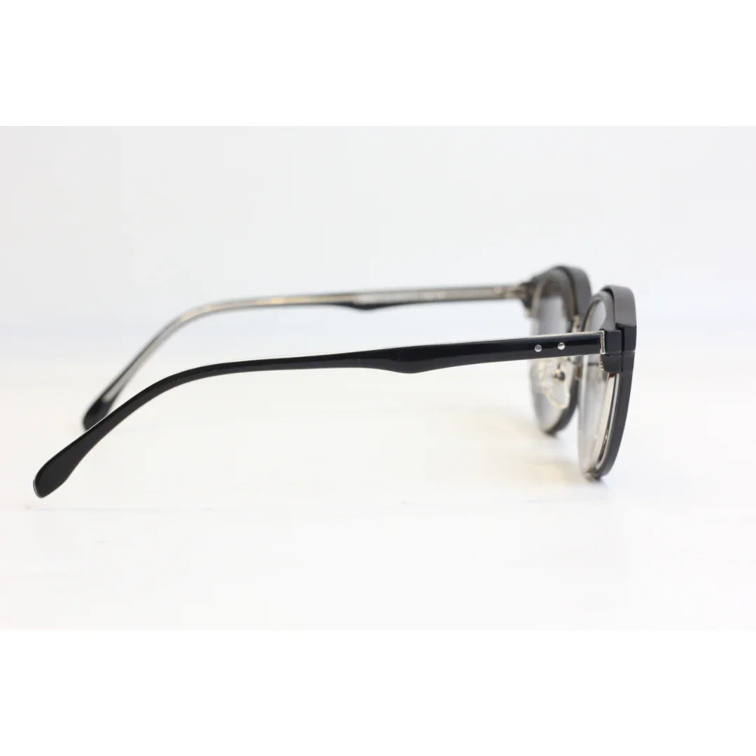 Ray Ban - 1202 - Clubmaster - Black - Silver - Attachment - Polarized - Acetate - Metal - Round - Sunglasses - Eyewear - Image 6