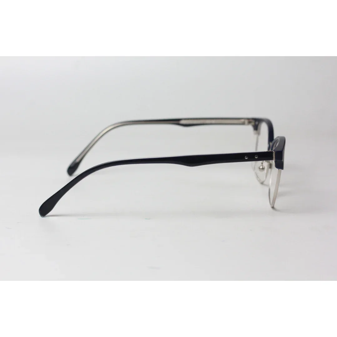 Ray Ban - 1203 - Clubmaster - Blue - Silver - Attachment - Polarized - Acetate - Metal - Rectangle - Sunglasses - Eyewear - Image 5