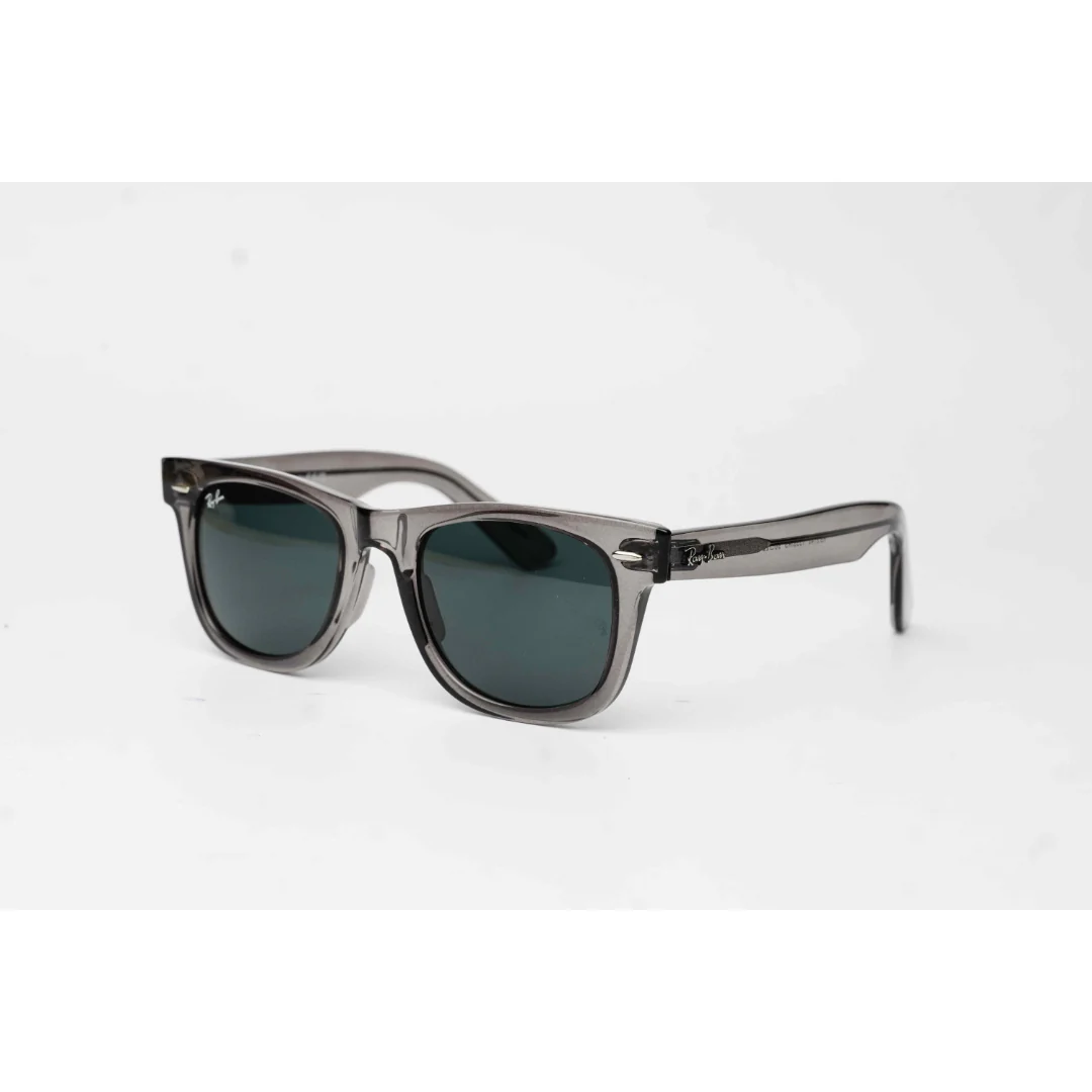 Ray Ban - 2140 - Transparent Gray - Green - Acetate - Wayfarer - Square - Premium Sunglasses - Eyewear