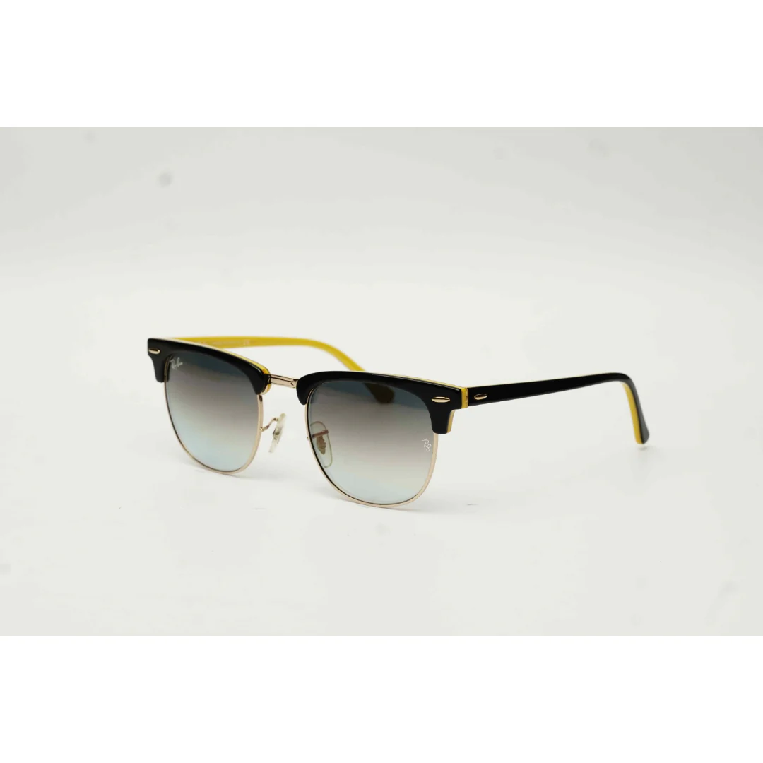 Ray Ban - RB 3016 - Clubmaster - 51 mm - Black - Yellow - Blue Gradient - Round - Premium Sunglasses - Eyewear