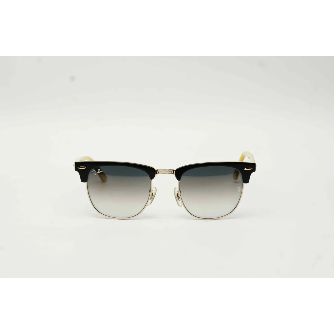 Ray Ban - RB 3016 - Clubmaster - 51 mm - Black - Yellow - Blue Gradient - Round - Premium Sunglasses - Eyewear - Image 2