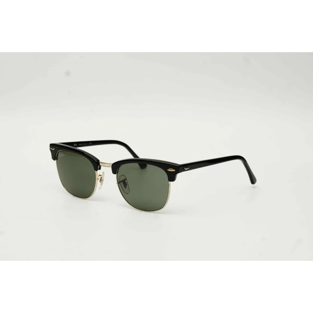 Ray Ban - RB 3016 - Clubmaster - 51 mm - Matt Black - Golden - Round - Premium Sunglasses - Eyewear