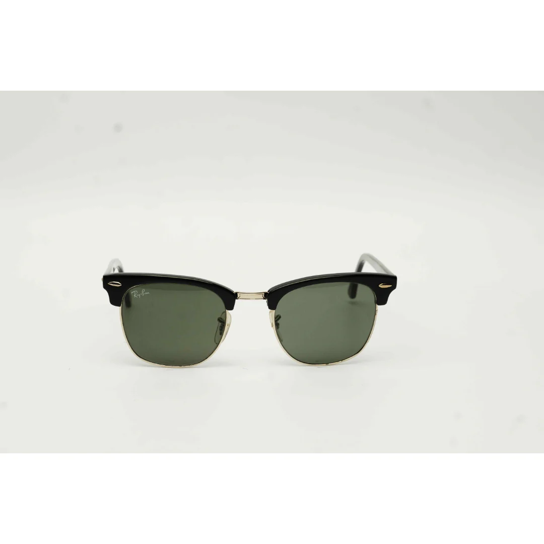 Ray Ban - RB 3016 - Clubmaster - 51 mm - Matt Black - Golden - Round - Premium Sunglasses - Eyewear - Image 2