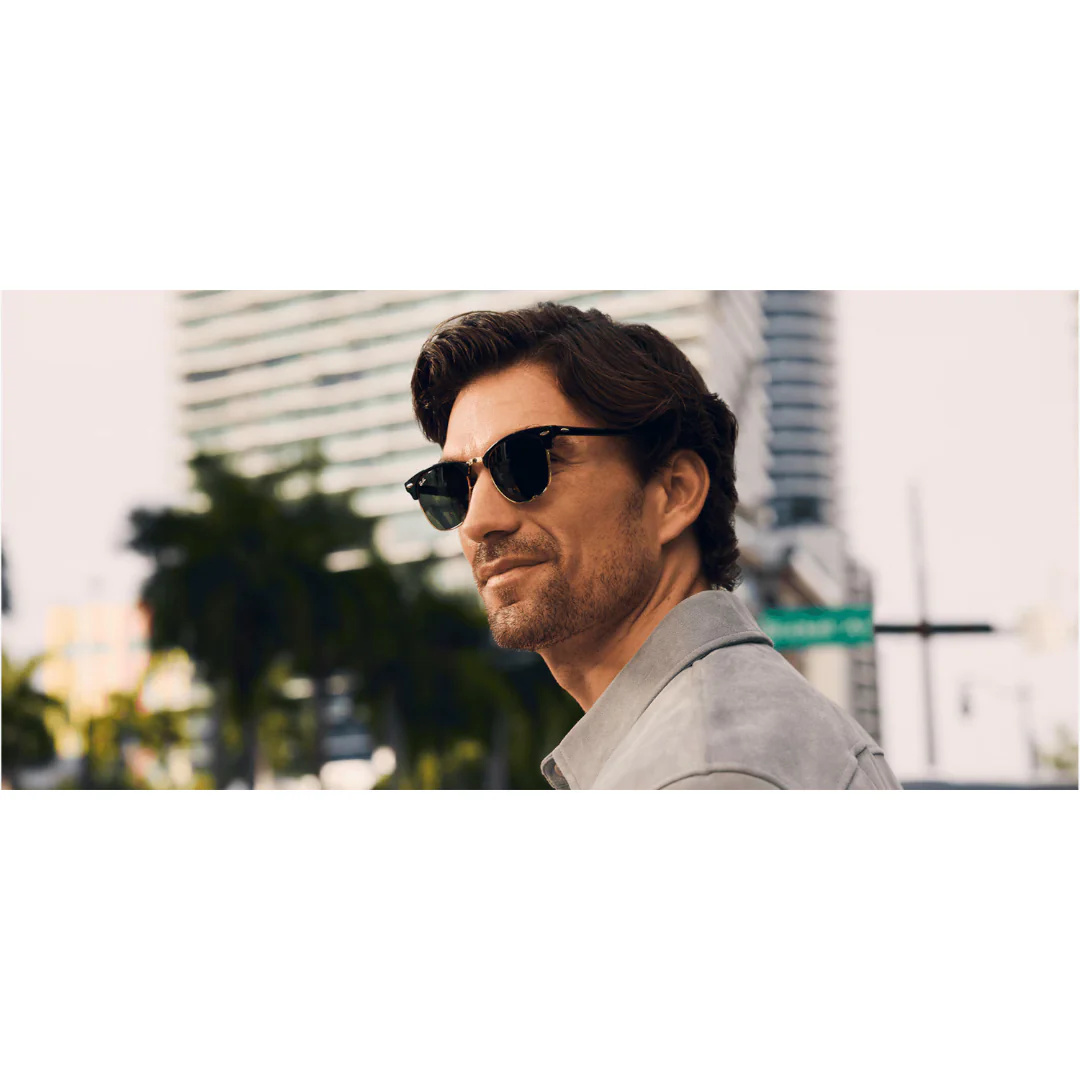 Ray Ban - RB 3016 - Clubmaster - 51 mm - Black - Golden - Round - Premium Sunglasses - Eyewear - Image 4