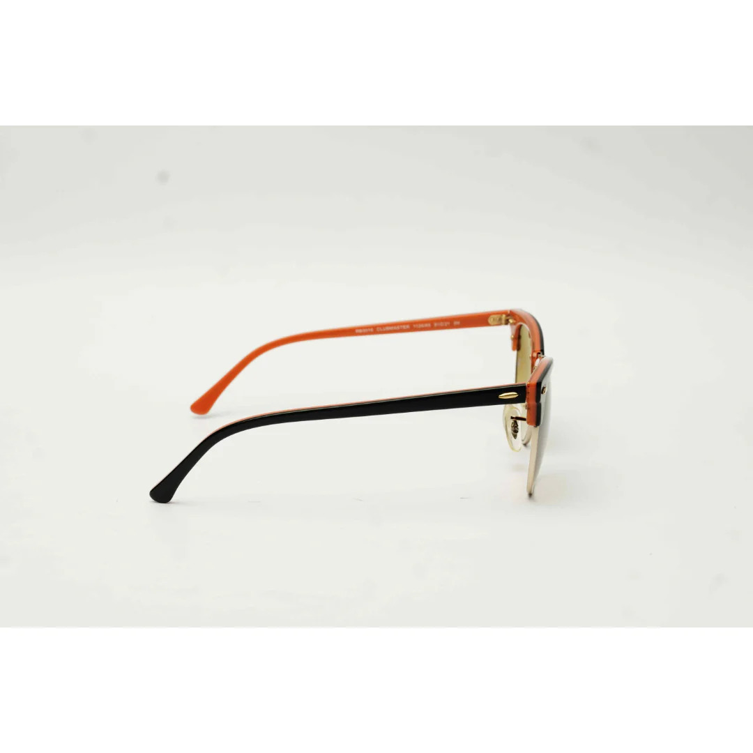 Ray Ban - RB 3016 - Clubmaster - 51 mm - Orange - Black - Silver - Round - Premium Sunglasses - Eyewear - Image 3
