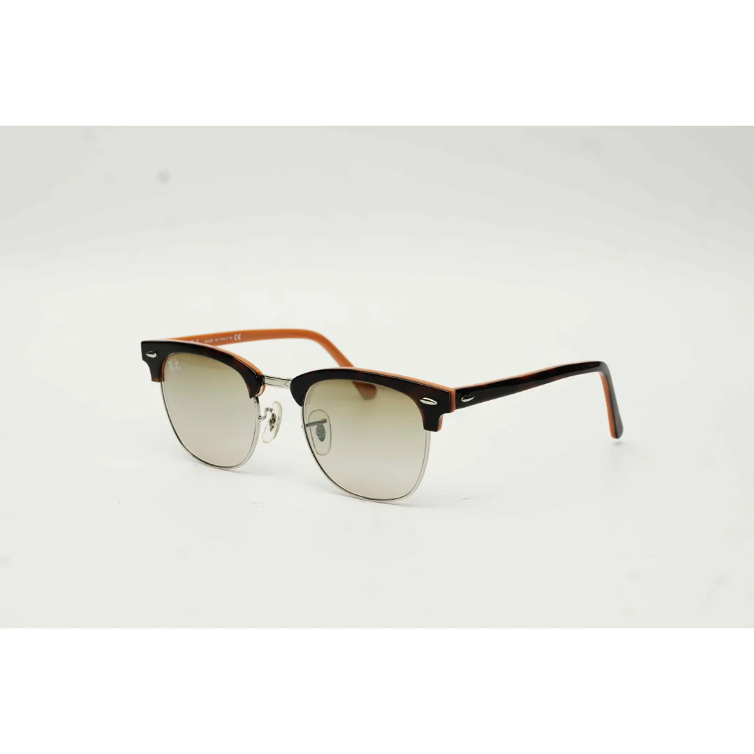 Ray Ban - RB 3016 - Clubmaster - 51 mm - Orange - Black - Silver - Round - Premium Sunglasses - Eyewear - Image 4