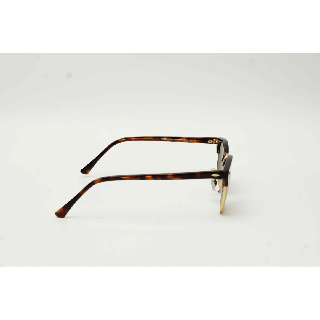 Ray Ban - RB 3016 - Clubmaster - 51 mm - Tortoise Brown - Golden - Round - Premium Sunglasses - Eyewear - Image 3