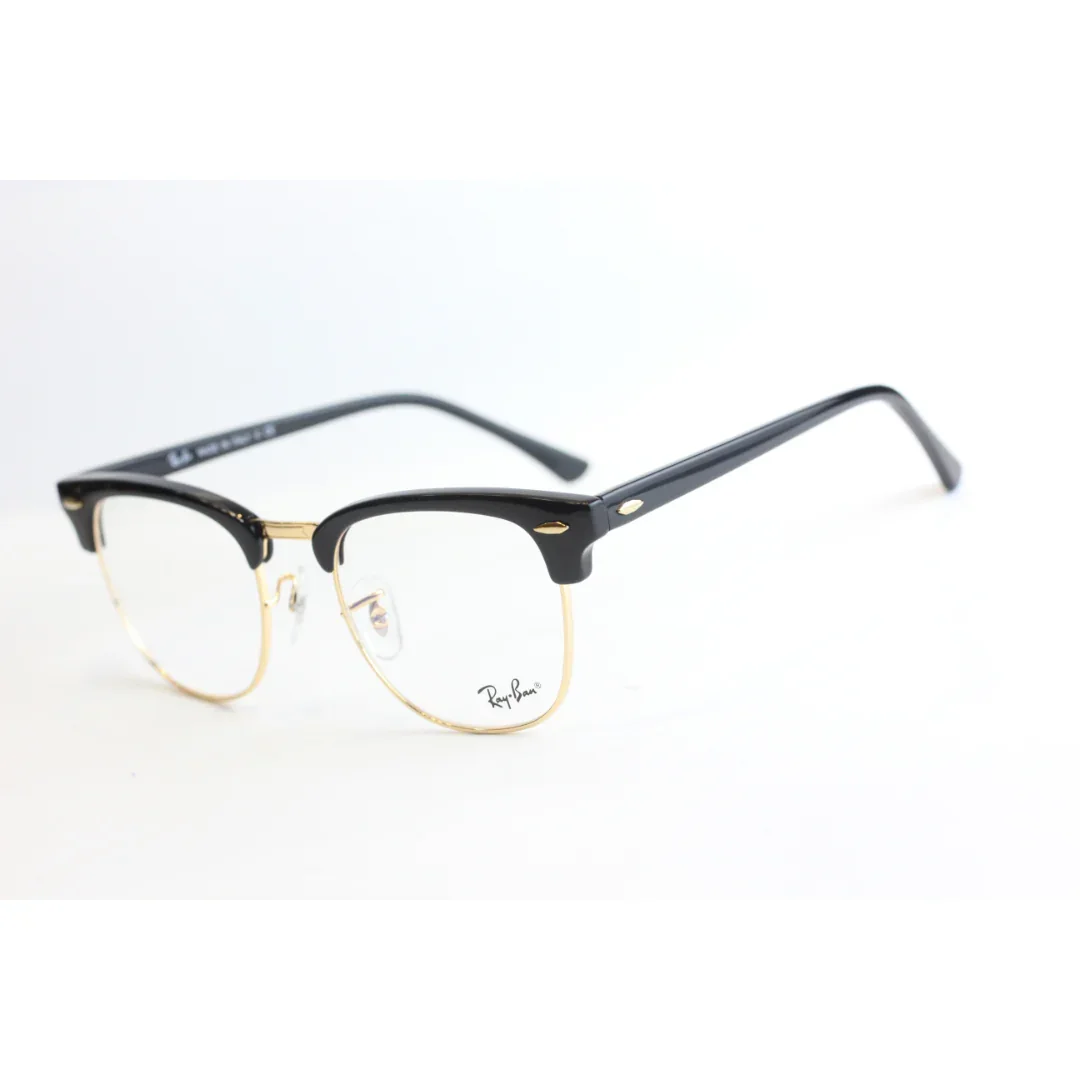 Ray Ban - RB 5154 - Black - Golden - Club Master - Metal - Acetate - Round - Premium Optics - Eyewear