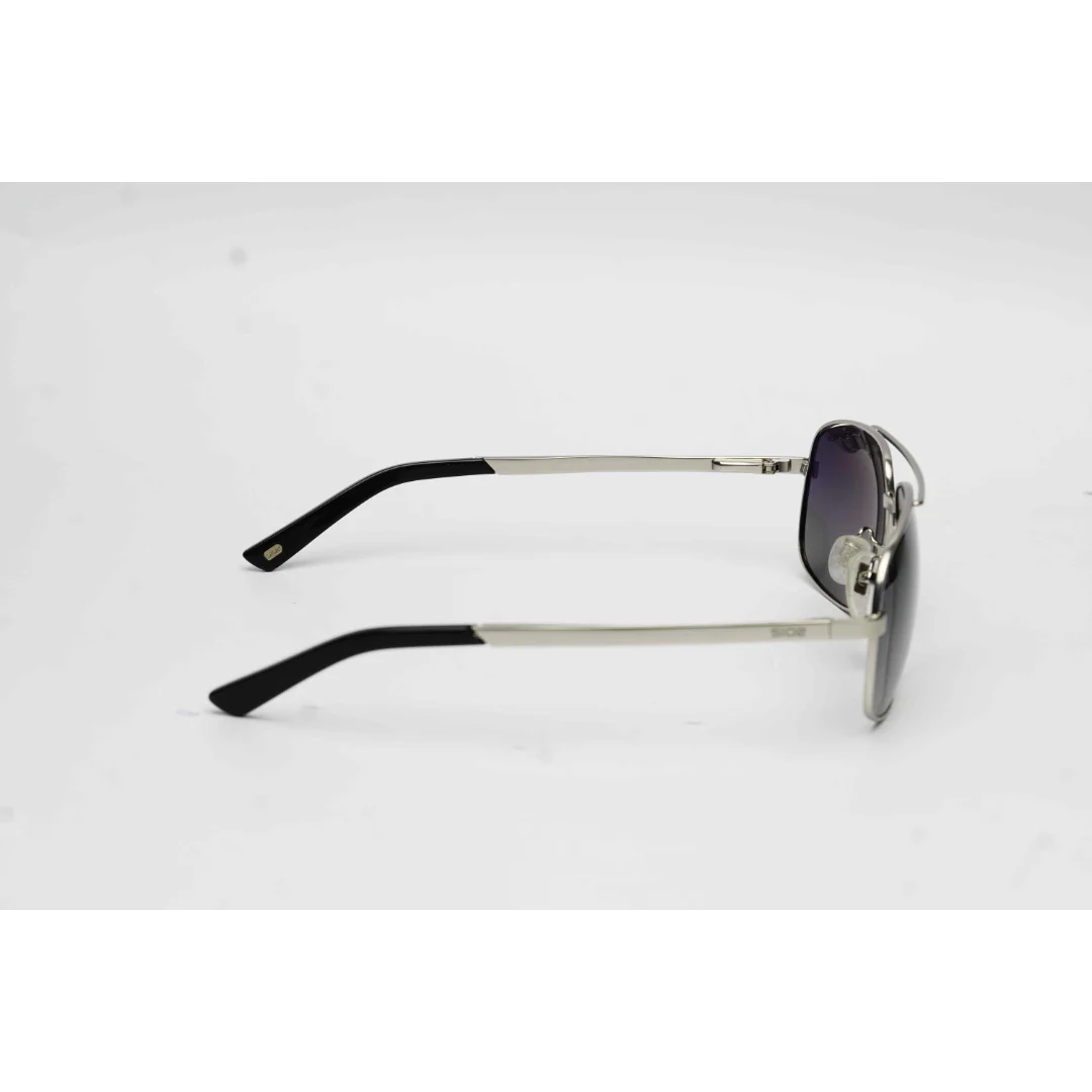 SIO2 - S3127 - Curved - Silver - Black Gradient - Aviator - Polarized - Metal - Rectangle - Sunglasses - Eyewear - Image 3