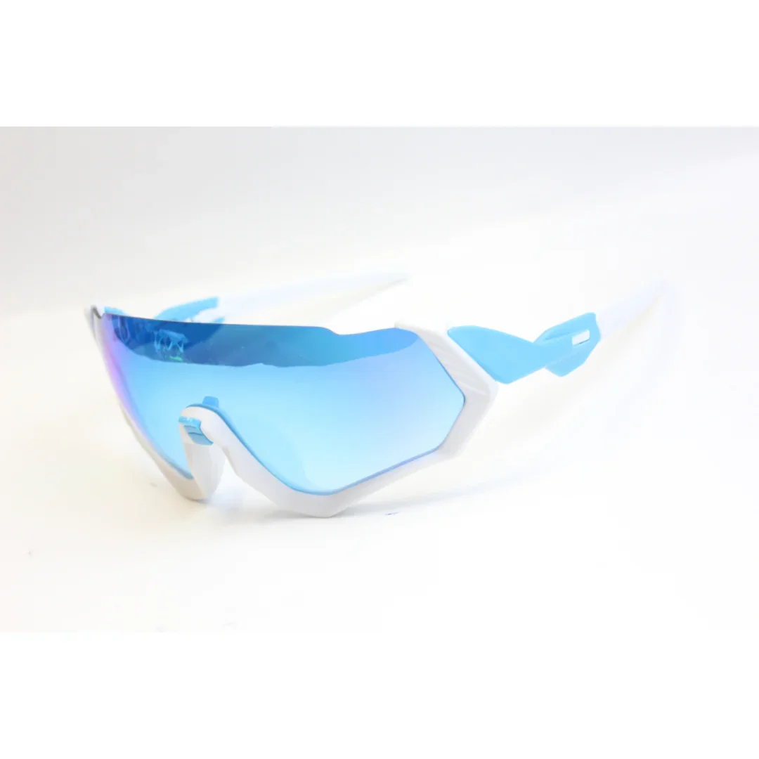 Sportix - Blue Mercury - White - TR - Light Weight - Sports - Curved - Rectangle - Sunglasses - Eyewear