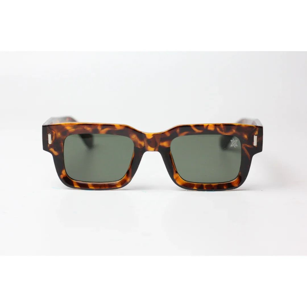 XSHADES - Angus - 7102 - Cheetah Tortoise - Green - Acetate - Square - Sunglasses - Eyewear - Image 2