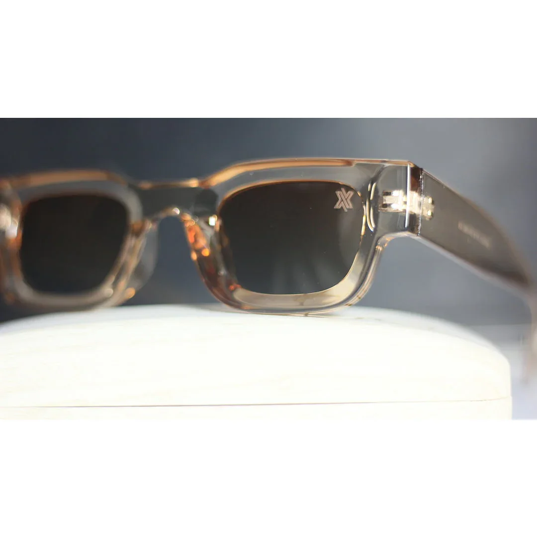 XSHADES - Rapperz - 7100 - Transparent - Brown Gradient - Polarized - Acetate - Square - Sunglasses - Eyewear - Image 4